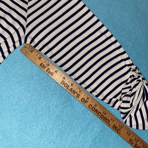 SPLENDID cardigan open front long sleeve button tabs 2 pockets navy white size L - Picture 9 of 14